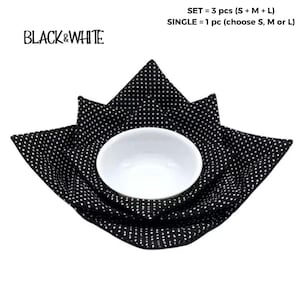Microwave Bowl Cozy – Reversible Cotton Fabric Holder (Set or Single)