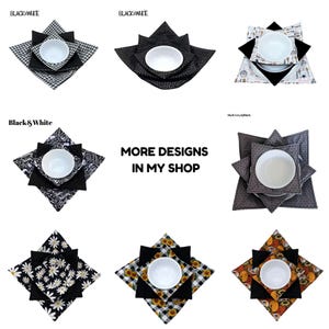 Microwave Bowl Cozy Set or Single (S/M/L), Large Bowl/Plate, 100% Cotton Hot Dish Holder Bild 10