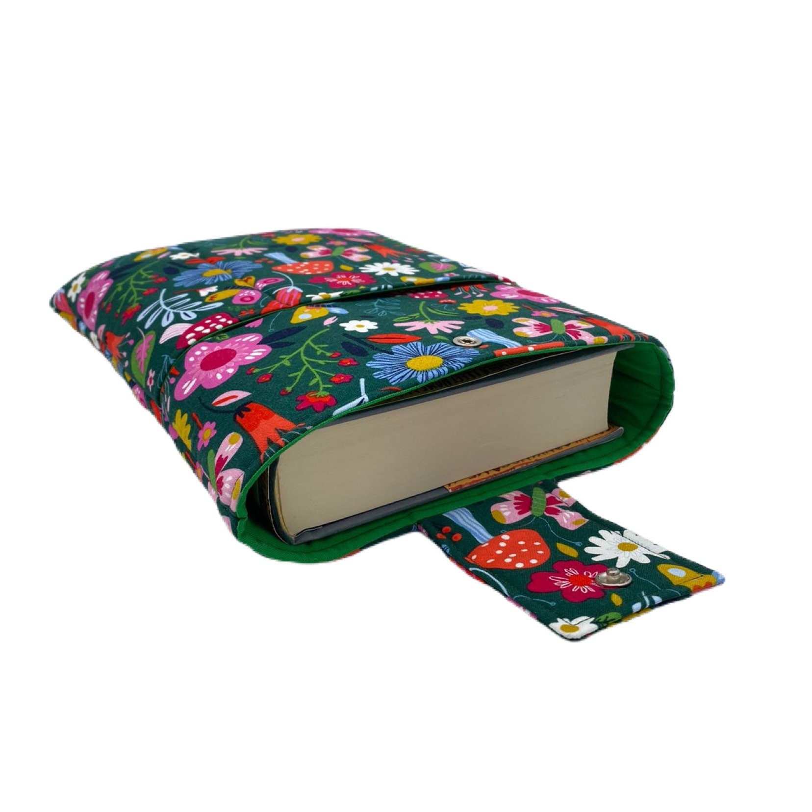 Padded Book Sleeve With Closure Book Sleeve With Pocket Book Etsy