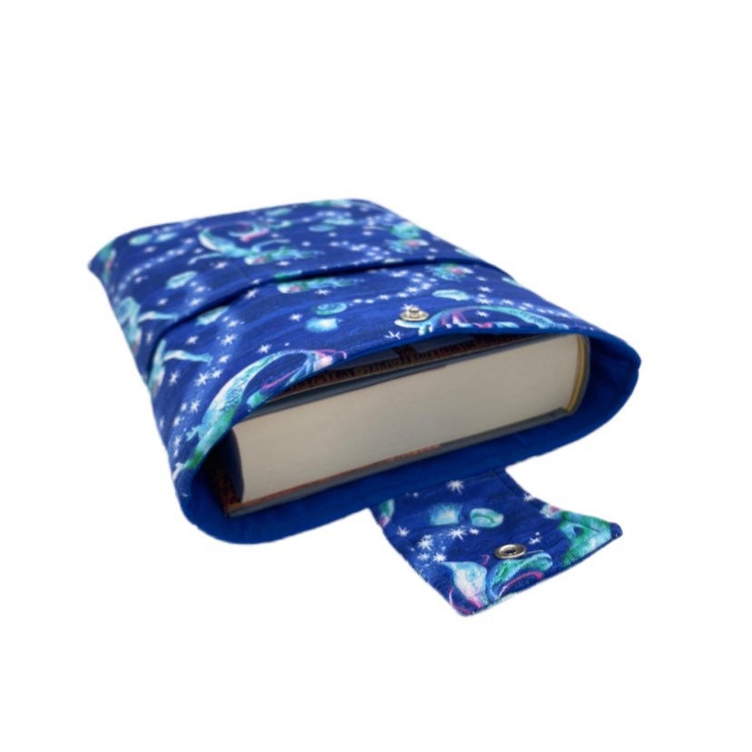 Padded Book Sleeve With Closure Book Sleeve With Pocket Book Etsy