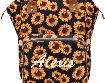 sunflower diaper backpack