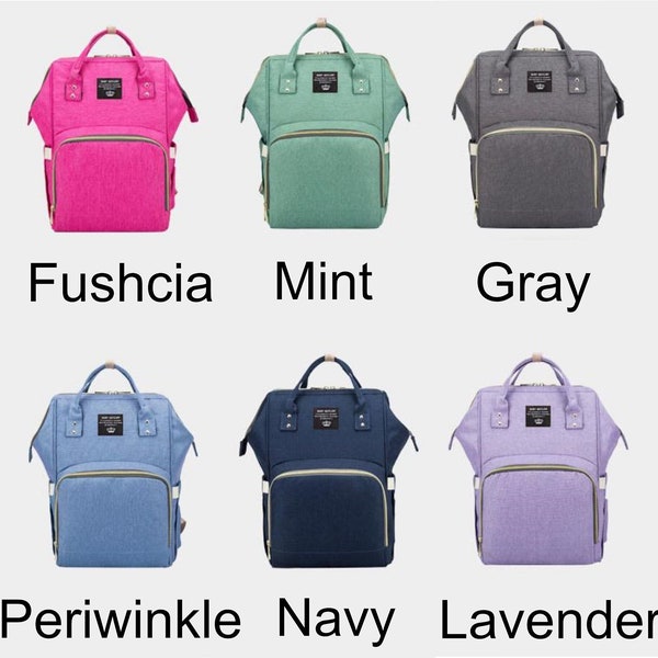 Monogrammed Diaper Bag Backpack | Multi Functional Diaper Bag Backpack | Personalized Diaper Bag | Custom Name Diaper Bag | Baby Shower Gift
