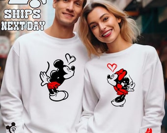 Minnie & Mickey Mouse Couple Matching Sweatshirt | Valentine's Day Matching Gift