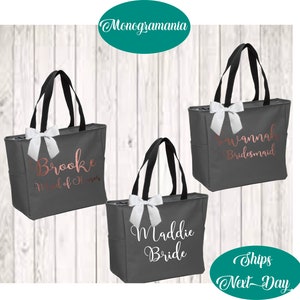 Bridesmaid Tote Bags set of 11, Maid of Honor Tote, Personalized Bridesmaid Bags, Bridal Party Bridesmaid Gifts, Bridesmaid Custom Tote Bags