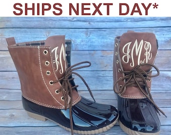 Monogrammed Duck Boots, Monogram Short Duck Boots, Monogrammed Leopard Duck Boots, Leopard Duck Boots, Rain Boots, Monogrammed Duck Boots