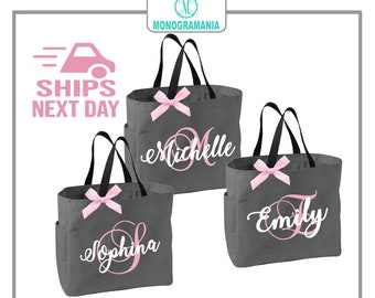 Custom Bridesmaid Tote Bag: Monogrammed Wedding Party Gift