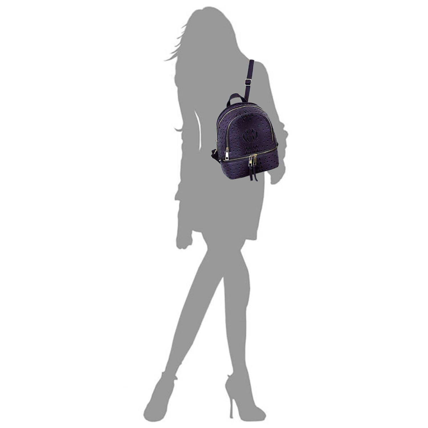Ostrich and Croc Embossed Backpack Purse A new color, a new texture. The Closer Backpack in Ostrich  main image 2