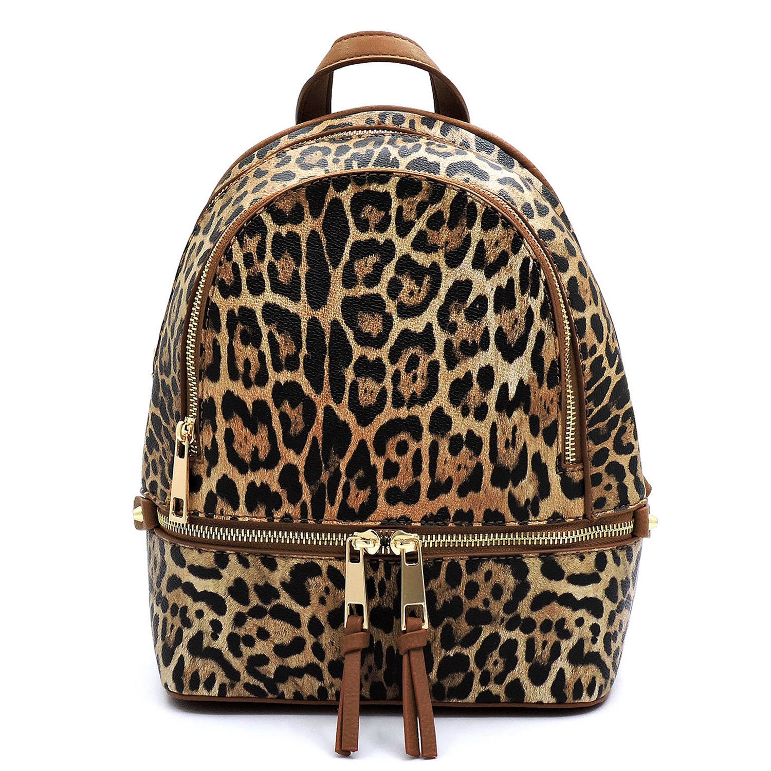 Leopard print backpack &matching wallet Monogrammed Leopard Backpack Wallet Set: Personalized Vegan  main image 2