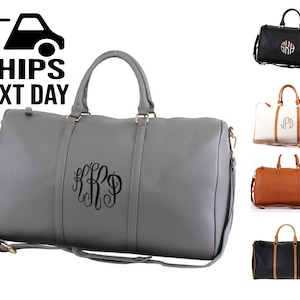 Monogram Overnight Duffel Bag| Monogrammed Leather Weekender Duffel Bag | Gift for Her, Gift for Him | Logan Duffel Bag for men, for women
