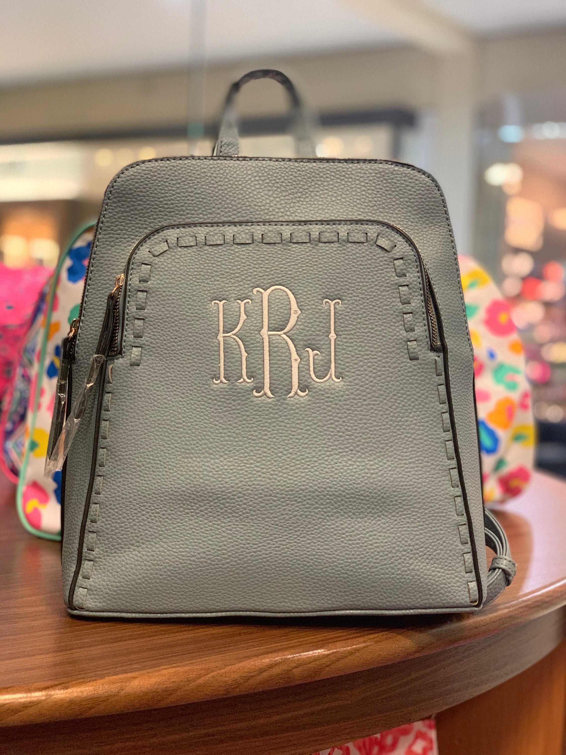 Monogrammed Fashion Backpack Purse Monogram Backpack Etsy