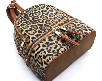 Monogrammed Leopard Backpack Wallet Set: Personalized Vegan  display picture 3