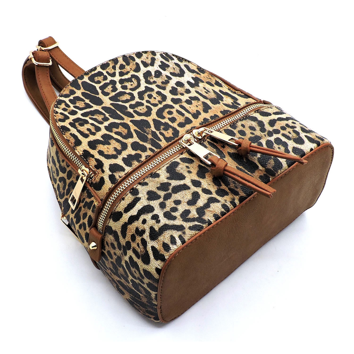 Leopard print backpack &matching wallet Monogrammed Leopard Backpack Wallet Set: Personalized Vegan  main image 3
