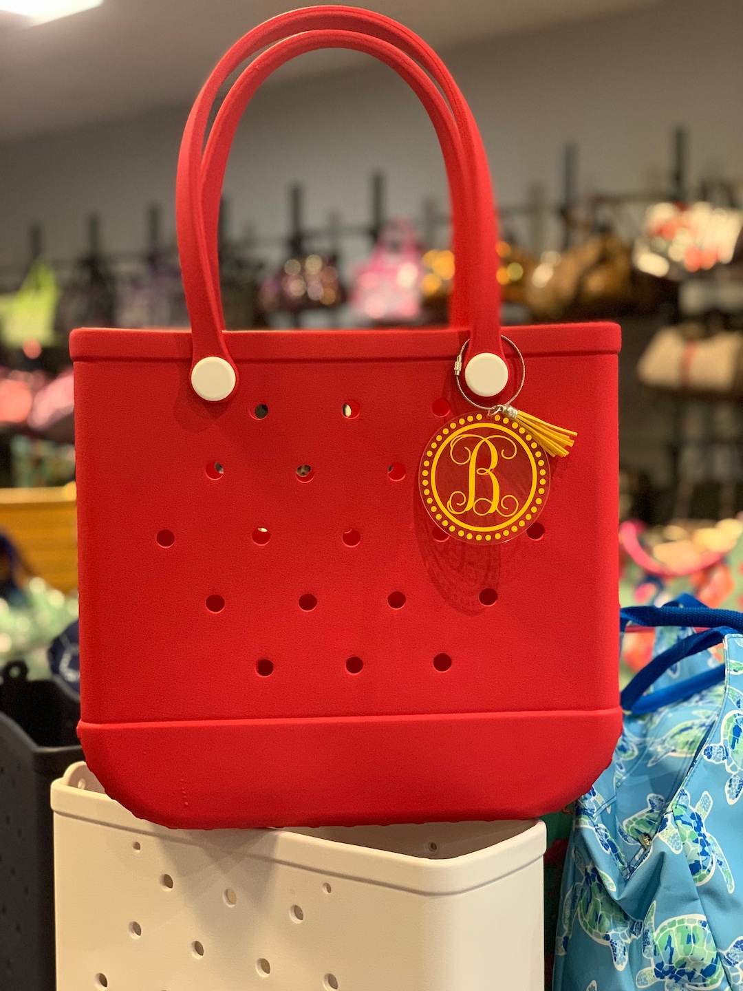 Rubber Beach Tote Bag, Monogram Rubber Tote Bag, Monogrammed Eva Tote