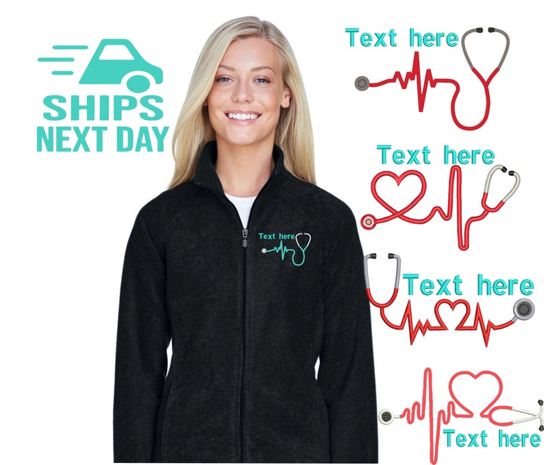 Personalized Nurse Fleece Jacket Monogrammed Fleece Jacket Etsy