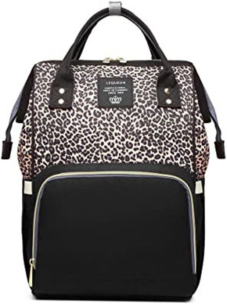 Monogrammed Leopard Print Diaper Bag Backpack Multi Etsy
