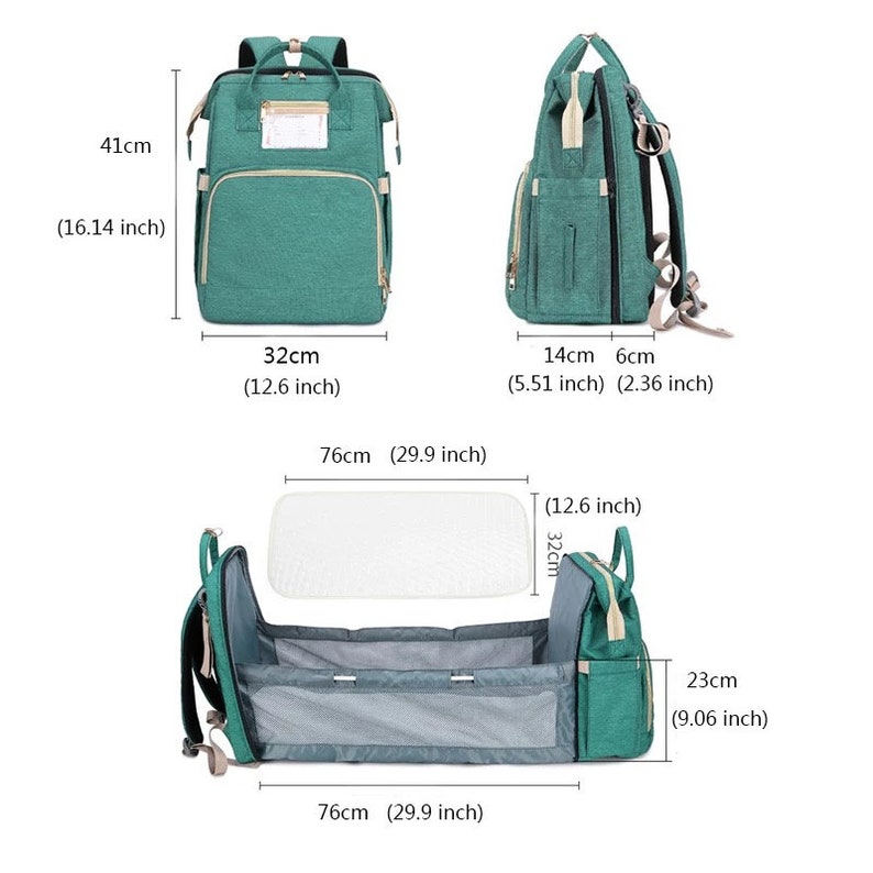 Monogrammed Diaper Bag Backpack Expandable Baby Bed Multi Etsy