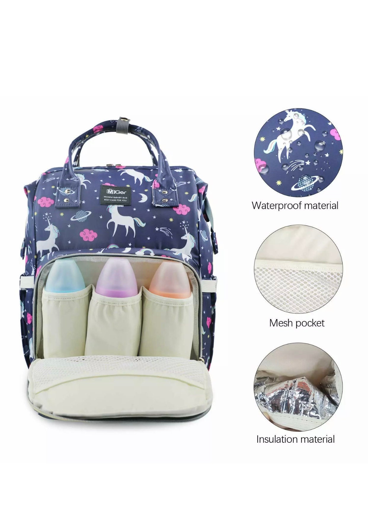  Eiis Unidesign Unicorn Glitter Drip Personalized Diaper Bag  Multi-Function Backpack Nappy Bag Travel DayPack for Unisex : Clothing,  Shoes & Jewelry