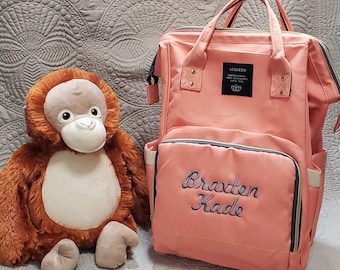 Monogramm Wickeltasche Rucksack: Personalisierte wasserdichte Reise-Wickeltasche