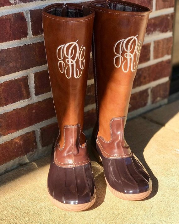 Monogram Duck Boots Tall Monogrammed Duck Boots Monogrammed