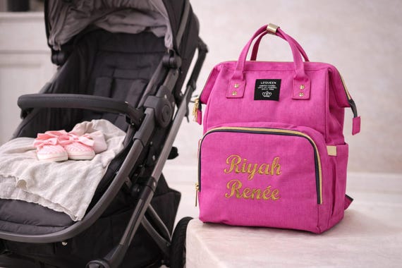 Personalized Diaper Bag Backpack, Monogrammed Nappy Bag, Monogram Baby Shower Gift