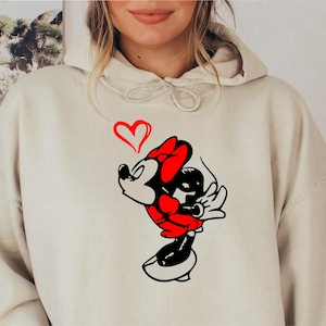 minnie on women hoodie to match mickey mouse hoodie for men