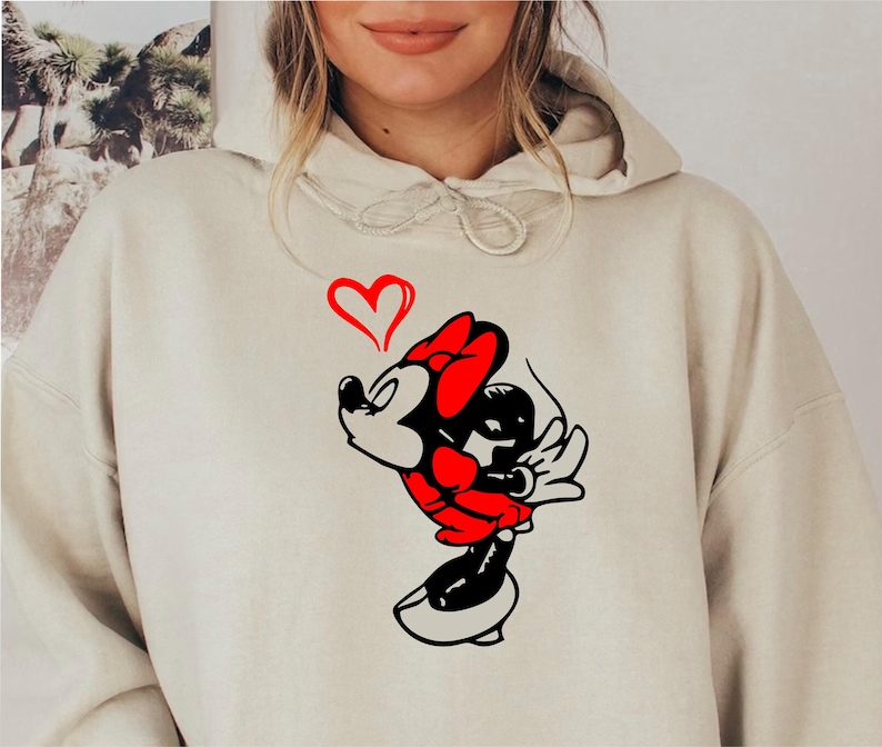minnie on women hoodie to match mickey mouse hoodie for men