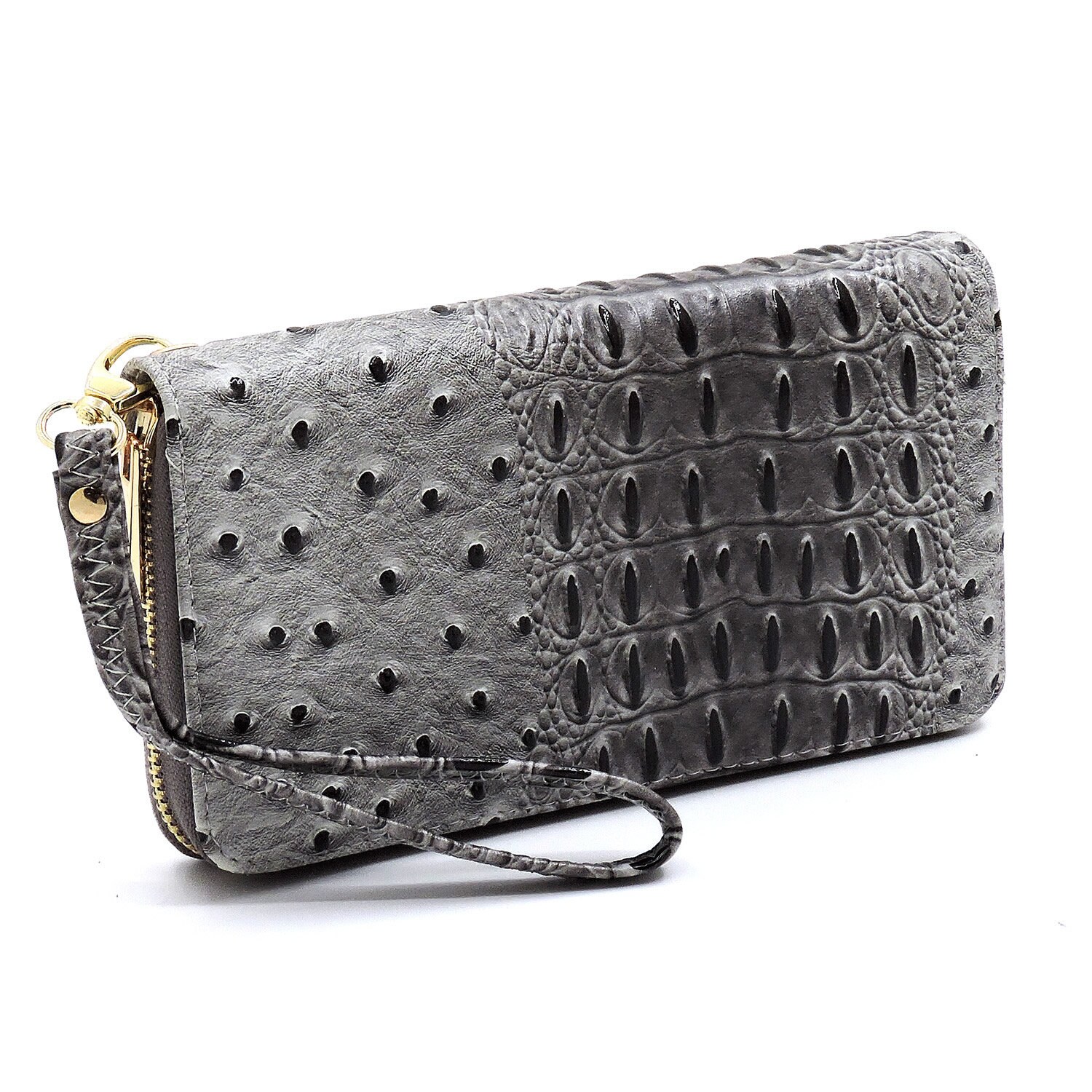 Monogrammed Ostrich Crocodile Vegan Leather Backpack With  display picture 3