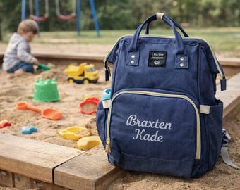 Monogrammed Diaper Bag Backpack: Multi-Functional Travel Nappy Bag