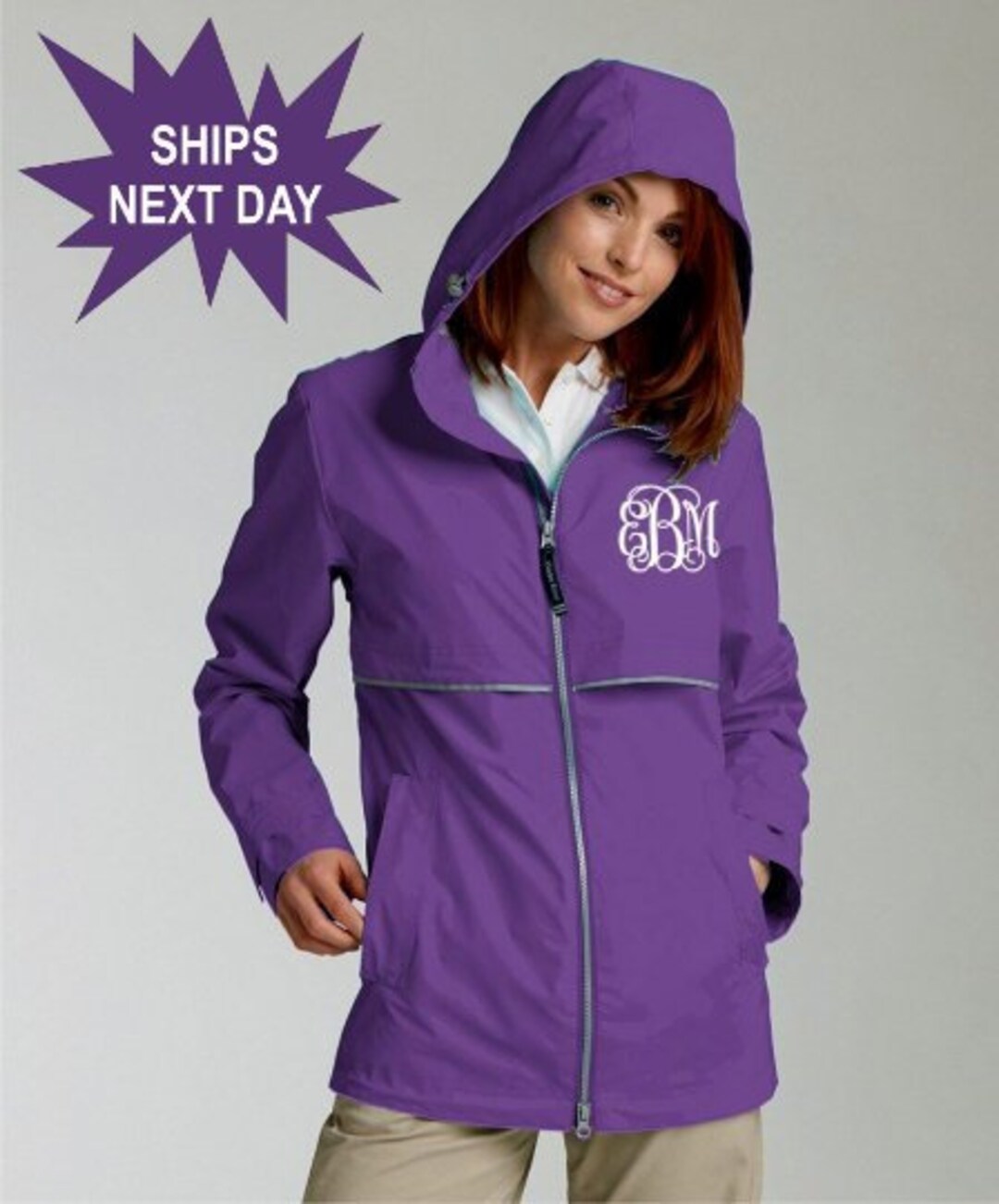 Monogrammed Charles River Rain Jacket Monogrammed Rain Coat Monogrammed