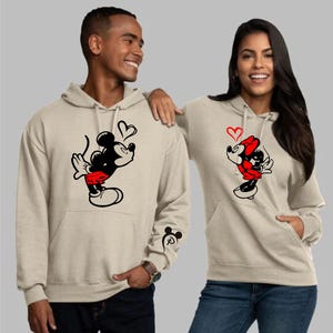 Personalized couples matching hoodie sand color