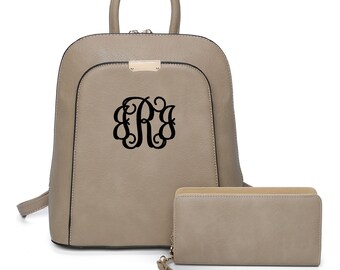 backpack purse with monogram