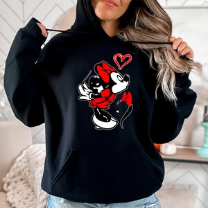 black hoodie wth Minnie mouse