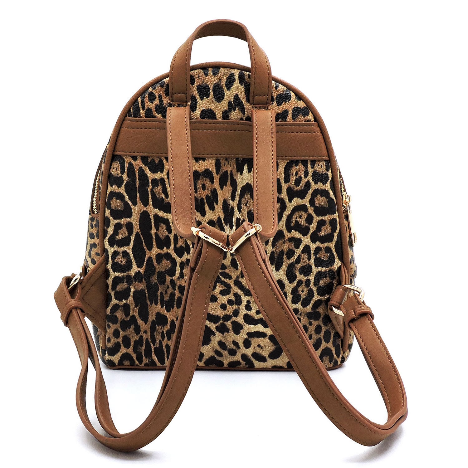 Monogrammed Leopard Backpack Wallet Set - Vegan Leather  display picture 1