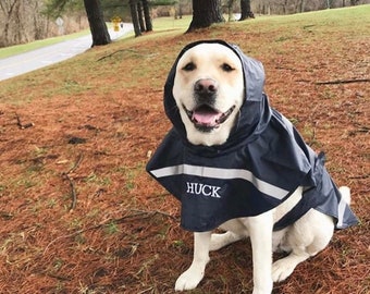 Custom Name Dog Rain Jacket - Charles River Puppy Rain Cover