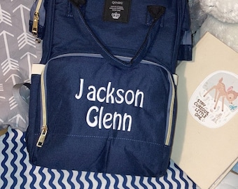 Personalized Baby Diaper Backpack, Monogrammed Nappy Bag, Baby Shower Gift
