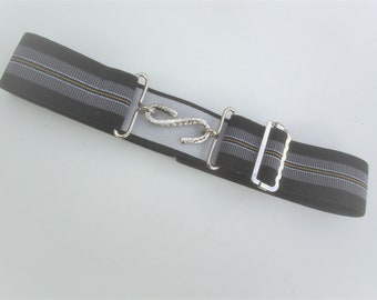 ladies snake belts black elastic 32 mm wide fits 24 to 34 inch waist