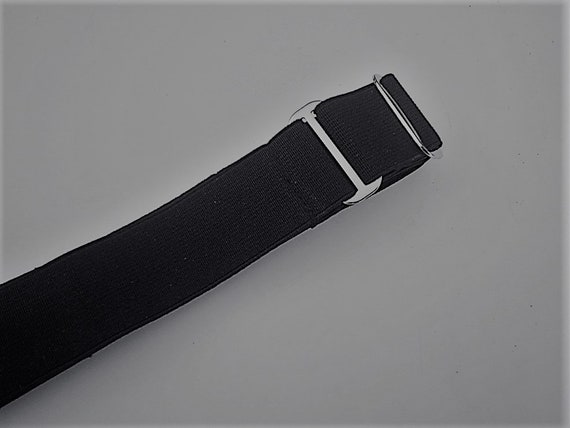 Velcro Fastening Black Elastic Belts Fully Adjustable Slider Bar to Fit 30  to 44 Inch Waist 