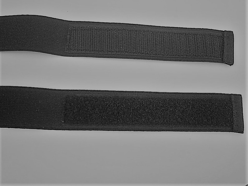 Velcro fastening black elastic belts fully adjustable slider Etsy