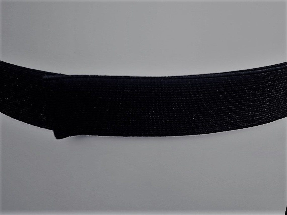 Velcro Fastening Black Elastic Belts Fully Adjustable Slider Bar to Fit