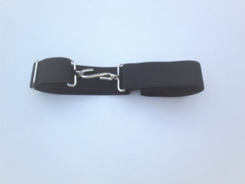 ladies snake belts black elastic 32 mm wide fits 24 to 34 inch waist
