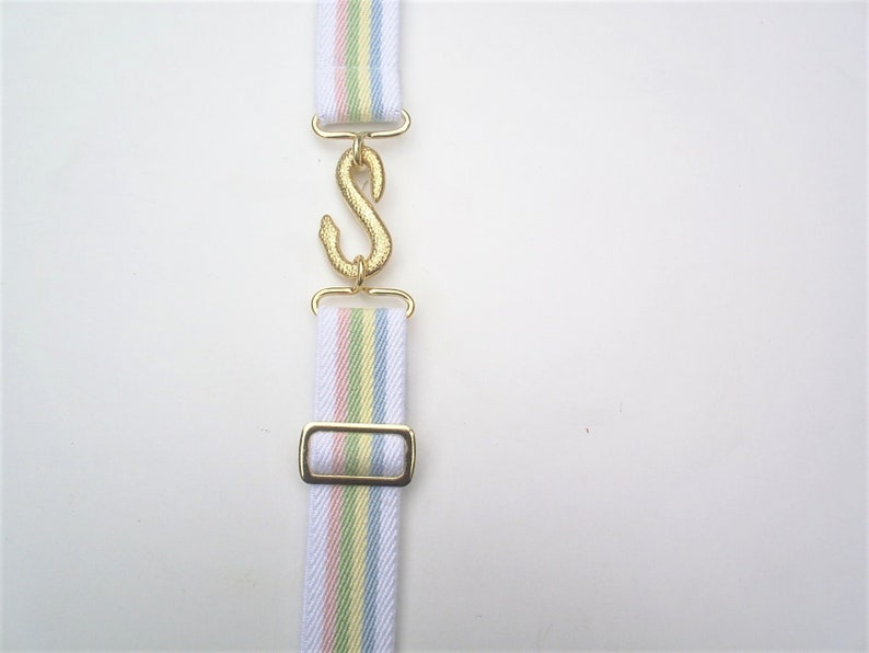 ladies rainbow elastic snake buckle belts rare gold colour buckle fits 24 to 34 inch waist