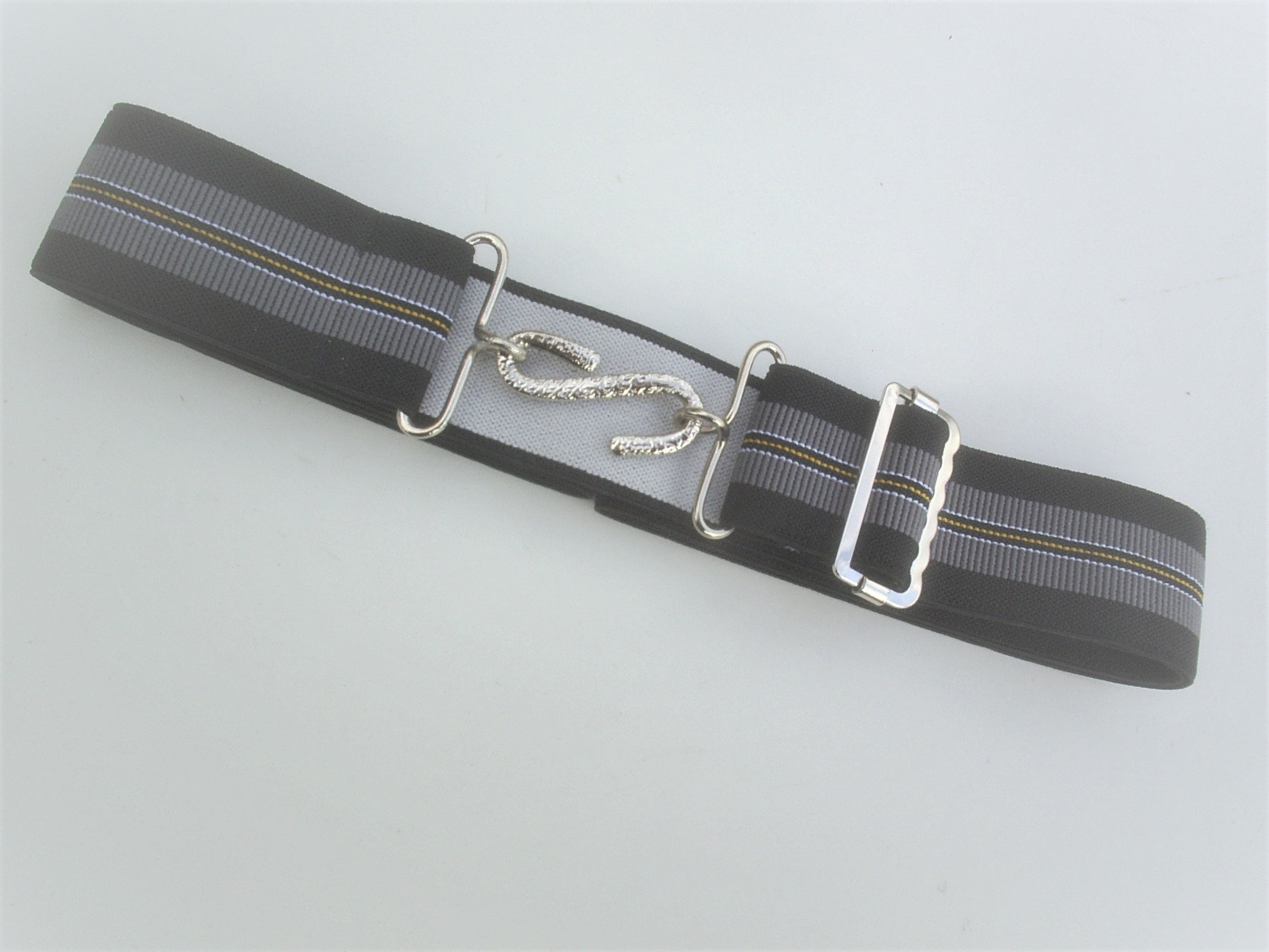 extra wide adults elastic snake belt fits 30 to 44 waist  stripe blac…