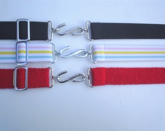 ladies elastic snake belt set of 3 belts fits 24 to 34 inch waist  1 inch wide   hand made in the uk