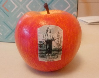 Johnny Appleseed picture on a form apple