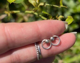 Sterling Silver .925 Circle Drop Post  Earrings