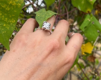 Hand-Crafted Sterling Silver Engagement Ring: 10k Gold Accent, 2.5 Karat Moissanite