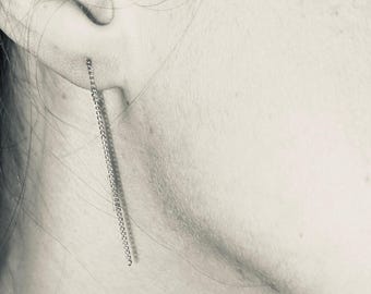 Pre-Order Sterling Silver .925 Straight Chain Dangle Earrings