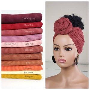 Pre-tied Top Knot Turban | Headwrap | Pre-tied Headwraps for Women | Pre-tied Turban for Women | Jersey Stretch Spandex Turban