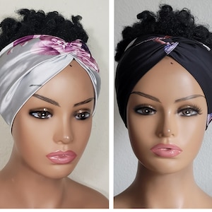 Wide Silk Headbands for Women | Twisted Satin Headband | Twisted Satin Turban | Satin Lined Turban | Satin Lined Headwraps | Satin Sleep Cap