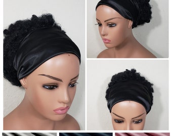 Wide Silk Headbands for Women | Twisted Satin Headband | Twisted Satin Turban | Satin Lined Turban | Satin Lined Headwraps | Satin Sleep Cap